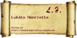 Lukáts Henrietta névjegykártya