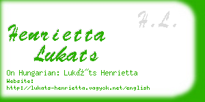 henrietta lukats business card